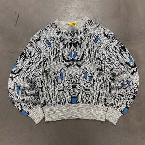 Vintage 90s JON 1E Abstract Pattern Knit Sweater Large